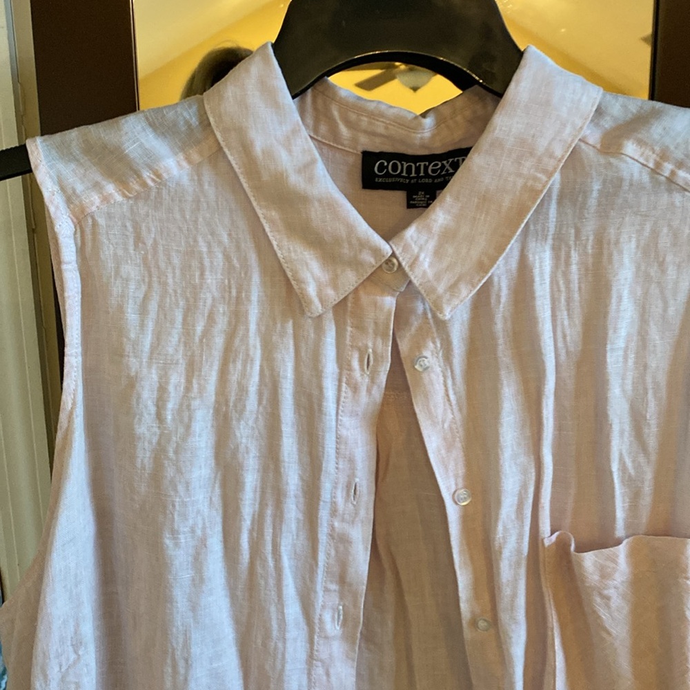 Pink 100% Linen tunic by LORD AND TAYLOR size 2x - Picture 2 of 5